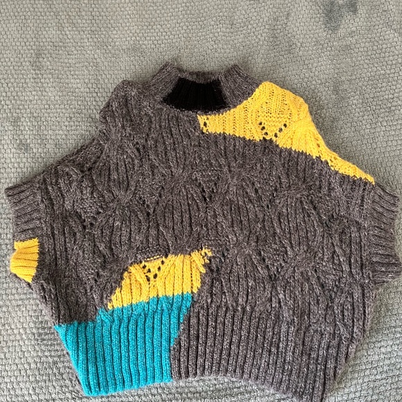 NWT Zara Colorblock Knit Vest Sweater - Picture 4 of 6